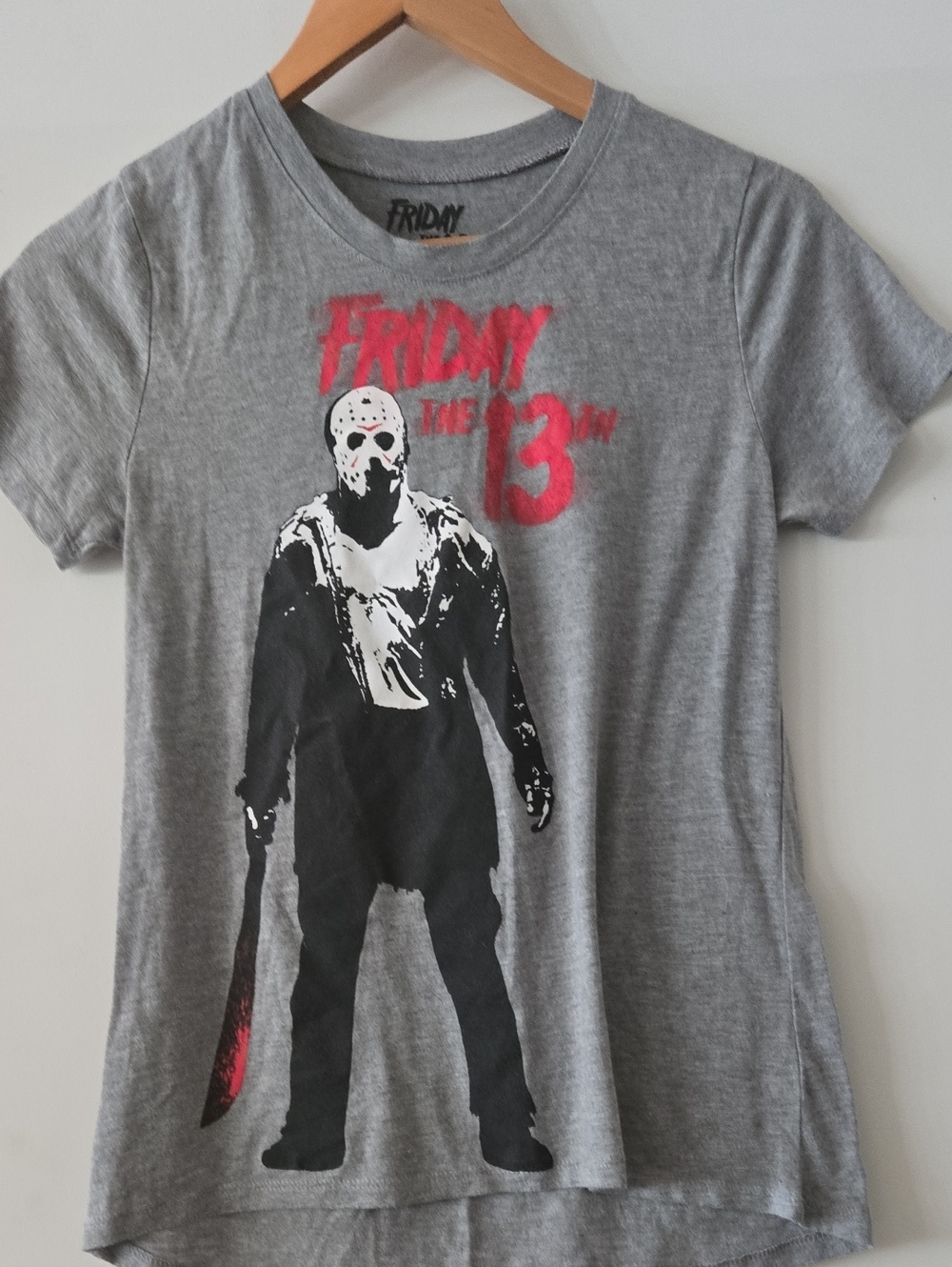 Friday the 13th Graphic Tee - Gray with Red & Black Print